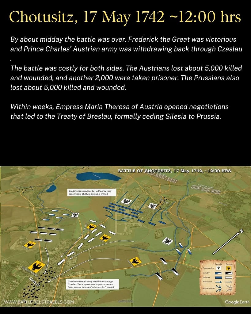 Battle of Chotusitz, 17 May 1742. Austrian withdrawal