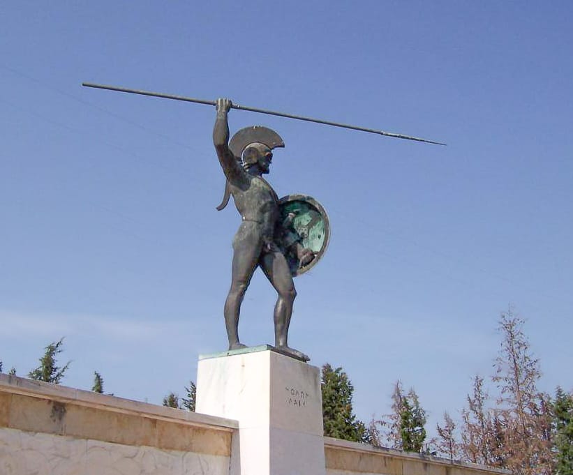 Battle of Thermopylae, August 480BC - statue of Leonidas