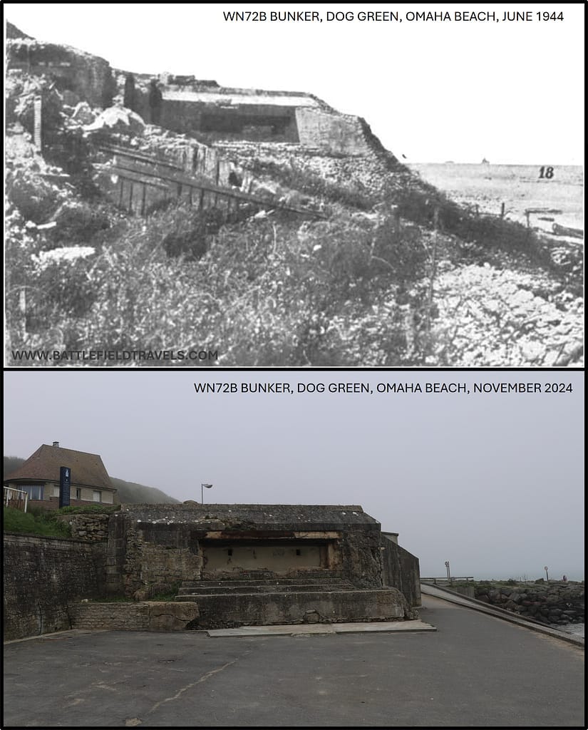 Omaha Beach. Vierville WN72 secondary 75mm anti-tank gun bunker