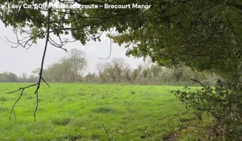 Micro-terrain. Brecourt Manor. This is about where Dick WInters dropped off Joe Liebgott and Cleveland Petty with their M1919 Browing .30 cal for suppressing fire.
