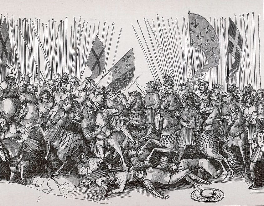 Medieval woodcut of the Battle of Patay