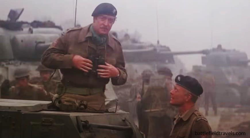 Michael Caine as Joe Vandeleur during the Achterste Bridge battle