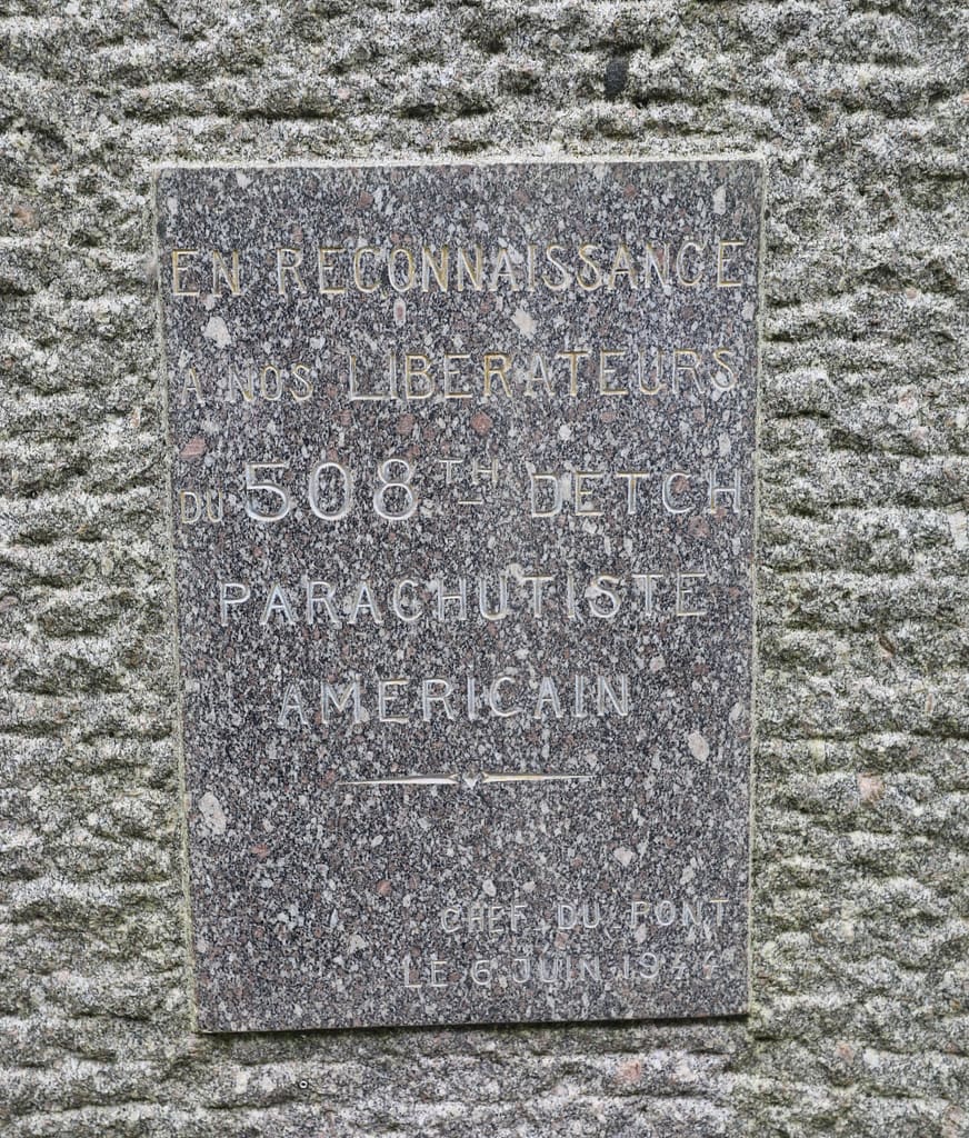 Monument to 508 PIR at Chef du Pont