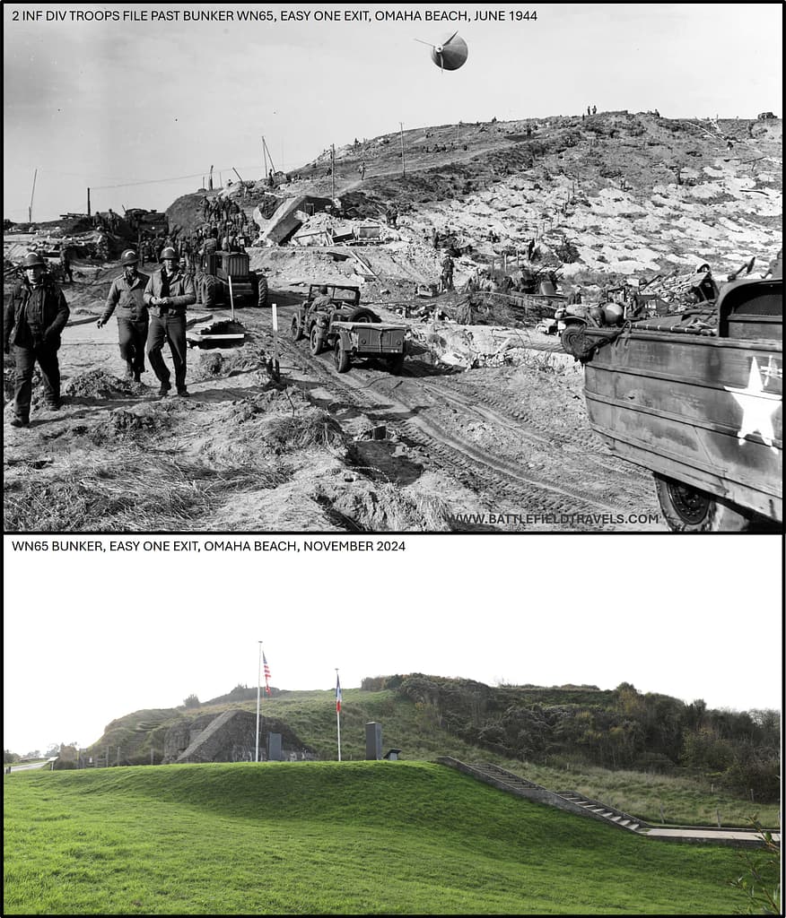 Then and Now. Omaha Beach. EASY RED Bunker WN65