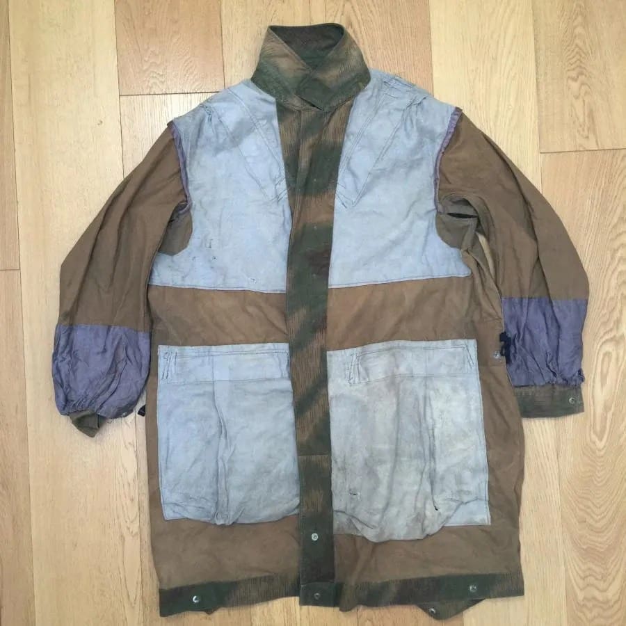 WW2 Luftwaffe M1942 Fallschirmjager Camouflage Paratrooper Smock, Sumpfmuster 43 Water pattern camouflage,