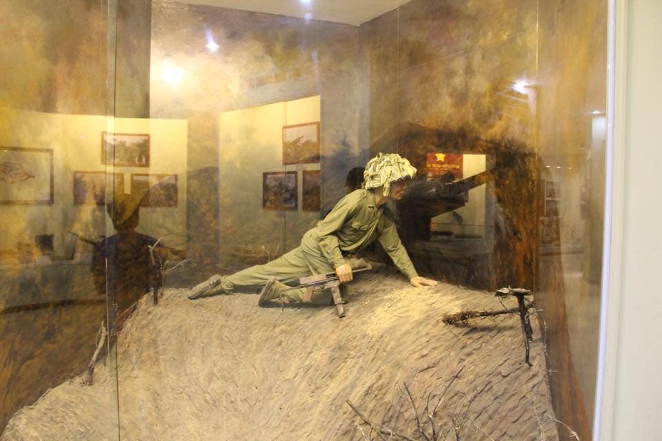 Dien Bien Phu Museum- diorama commemorating the actions of Private Phan Dinh Giot Who earned the equivalent of a Victoria Cross / Medal of Honor for throwing himself across the embrasure of a French Foreign Legion bunker during the assault on Beatrice.