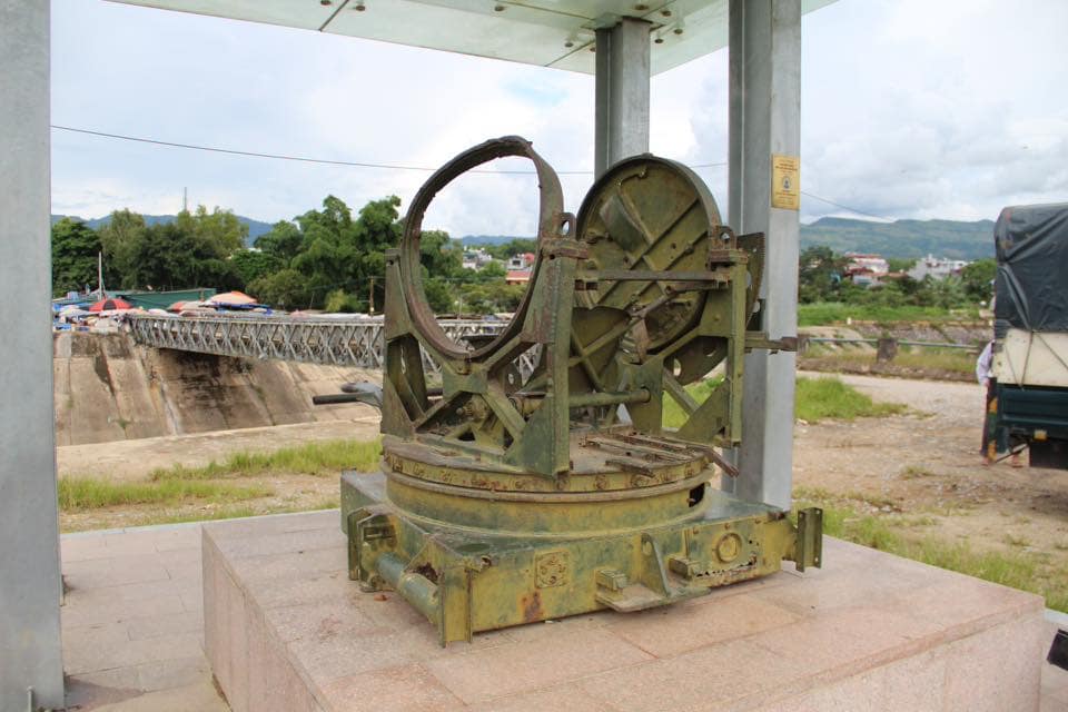 Strongpoint Sparrowhawk (Epervier). An M45 Quad 0.50 cal at the Bailey Bridge. The French had four of these at DBP, two at Strongpoint Juno south of Eliane, and two at Sparrowhawk covering the airfield and the Huguette strongpoints. A devastating weapon and iconic to Dien Bien Phu.