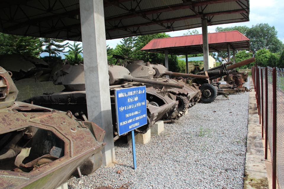 Strongpoint Eliane 1. Three more of the M24 Chaffees at the display pen at Eliane 1, plus lots of other captured equipment. There were ten M24 Chaffees flown into Dien Bien Phu during the battle, and I saw seven of them on display.