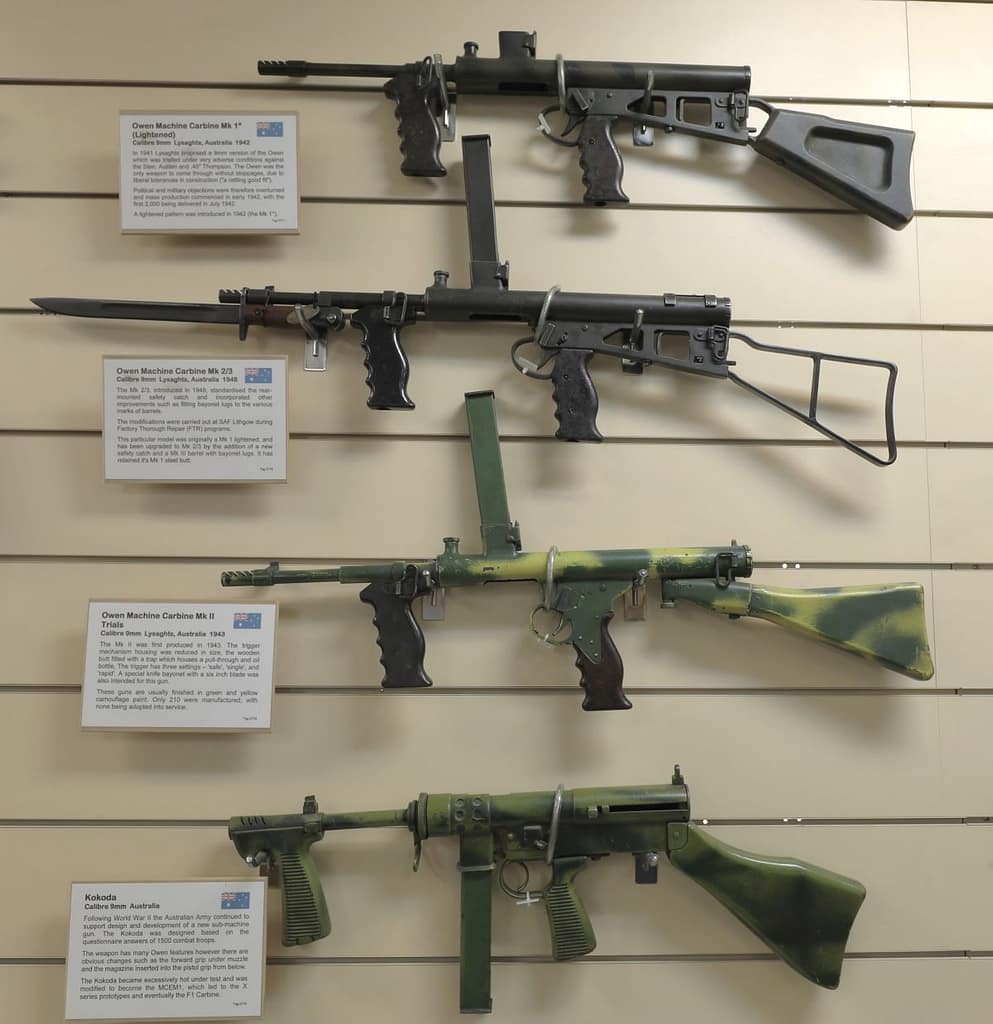Australian Owen Submachine Gun variants